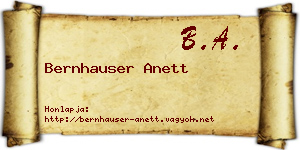 Bernhauser Anett névjegykártya