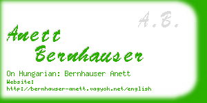 anett bernhauser business card